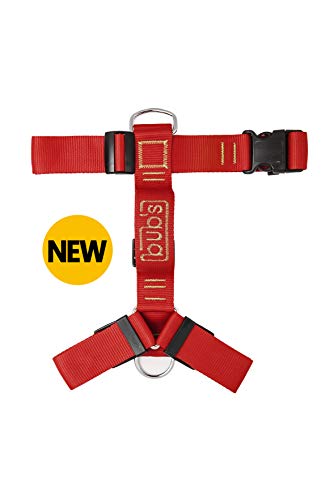 bub's no Pull - arnés con asa para Perro Grande Sistema Anti tirón (Comprobar tamaño: Cuello 43-74cm Pecho 59-94cm) (Rojo)