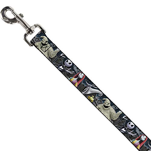 Buckle Down "Pesadilla Antes de Navidad 4 Caracteres Grupo/Escena de Cementerio Pet Leash, 6 'x 1/2"