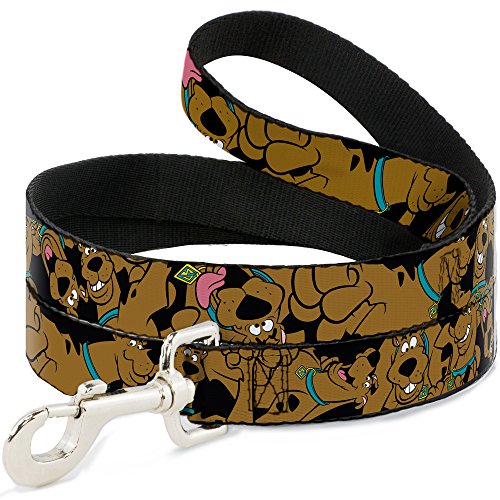 Buckle Down Scooby Doo Stacked C/U Black - Correa para Mascota, 15,2 x 3,8 cm