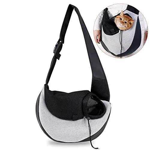 Bulaned Mochila para Perros Gatos, Ajustable Portador para Mascotas Pequeñas, Bolso De Hombro para Mascotas, Bolsa De Viaje para Perros, Bolso Bandolera para Mascotas