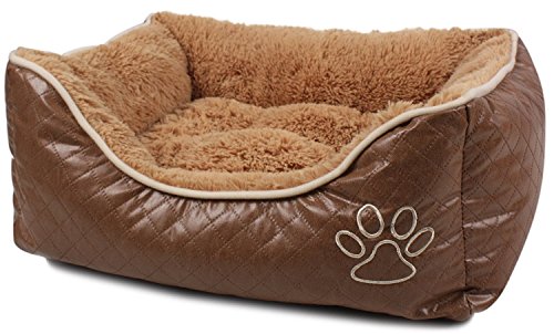 BUNNY BUSINESS Camas de Lujo súper Suaves para Perros de Piel y Forro Polar, Extra Grande, 42 Pulgadas