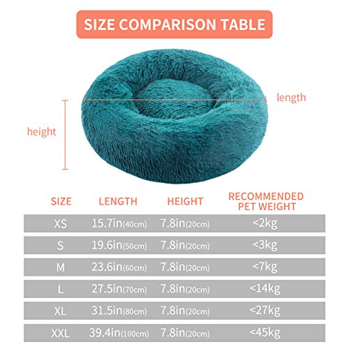 BVAGSS Cama de Gato Extra Suave Cómodo Lindo Lavable de la Cama Sleeping Sofa para Mascotas Deluxe para Gatos y Perros XH062 (Diameter:60, Cyan)