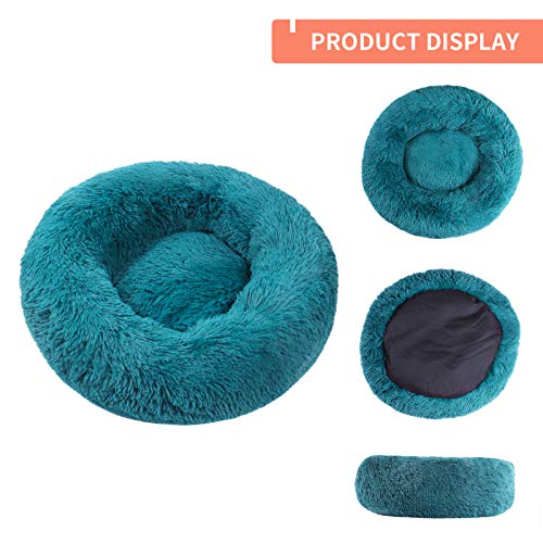 BVAGSS Cama de Gato Extra Suave Cómodo Lindo Lavable de la Cama Sleeping Sofa para Mascotas Deluxe para Gatos y Perros XH062 (Diameter:60, Cyan)