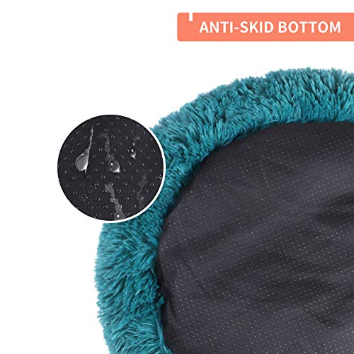 BVAGSS Cama de Gato Extra Suave Cómodo Lindo Lavable de la Cama Sleeping Sofa para Mascotas Deluxe para Gatos y Perros XH062 (Diameter:60, Cyan)