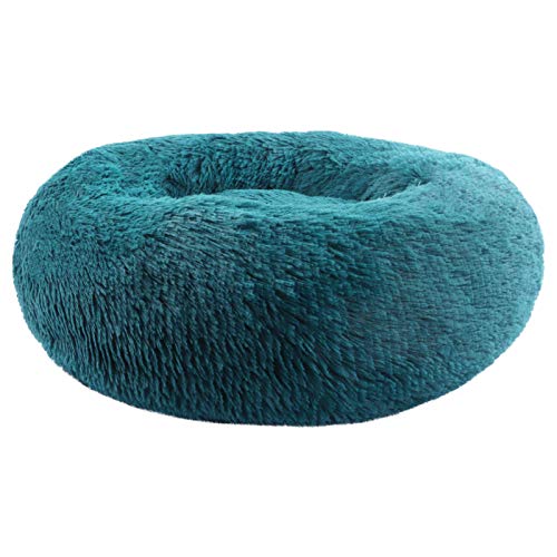 BVAGSS Cama de Gato Extra Suave Cómodo Lindo Lavable de la Cama Sleeping Sofa para Mascotas Deluxe para Gatos y Perros XH062 (Diameter:60, Cyan)