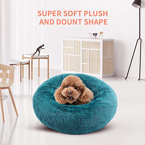 BVAGSS Cama de Gato Extra Suave Cómodo Lindo Lavable de la Cama Sleeping Sofa para Mascotas Deluxe para Gatos y Perros XH062 (Diameter:60, Cyan)