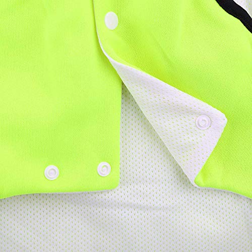 Bwiv Chalecos de Seguridad para Perros Mascota Chaqueta Gato Capa Vientre Protector Franja Reflectante Espesamiento Tela con Correa Agujero Amarillo Verde 5XL(Longitud de Espalda 70cm,Pecho 80-90cm)