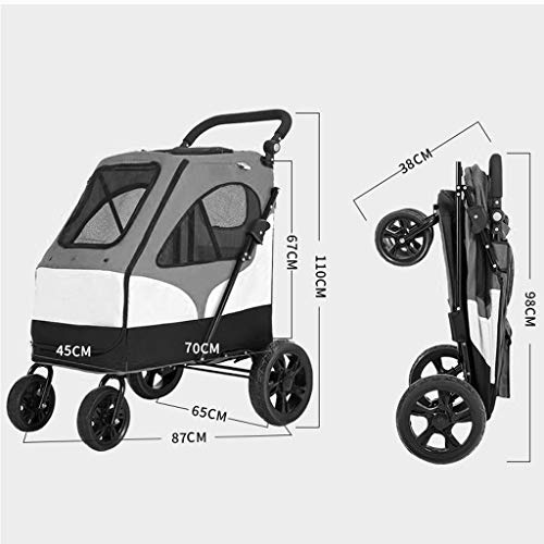 BYZHP Cochecito para Perros Carro para Mascotas Cochecito de Mascotas para Gatos Pequeños Perros 4 Ruedas Trolley Portátil Portátil Perrito Cochecito Pet Pet Caja Caliente Carrito Paseando Carrito