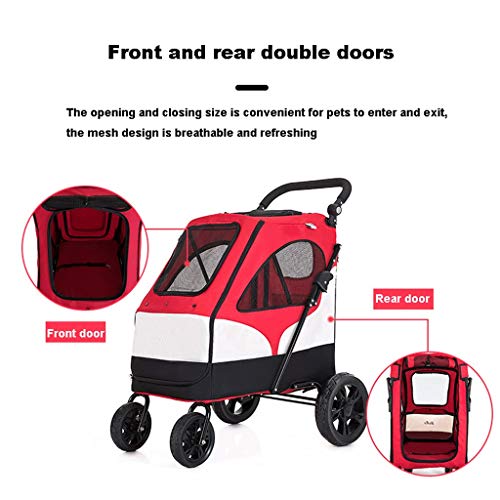 BYZHP Cochecito para Perros Carro para Mascotas Cochecito de Mascotas para Gatos Pequeños Perros 4 Ruedas Trolley Portátil Portátil Perrito Cochecito Pet Pet Caja Caliente Carrito Paseando Carrito