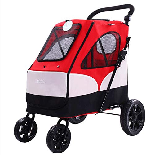 BYZHP Cochecito para Perros Carro para Mascotas Cochecito de Mascotas para Gatos Pequeños Perros 4 Ruedas Trolley Portátil Portátil Perrito Cochecito Pet Pet Caja Caliente Carrito Paseando Carrito