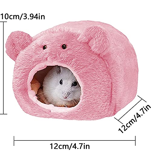 Cabadei Casa de Animales Pequeños, Cama para Animales Pequeños, Hámster de Cama para Animales Pequeños, Cama de Hámster, Casa de Invierno para Mascotas de Animales Pequeños, Mascota Pequeña (Rosado)