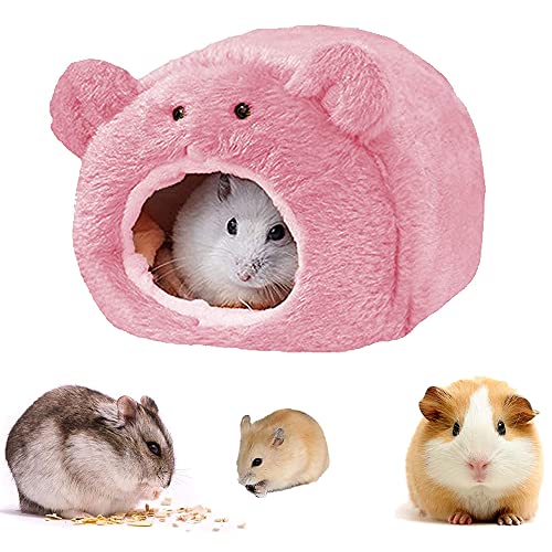 Cabadei Casa de Animales Pequeños, Cama para Animales Pequeños, Hámster de Cama para Animales Pequeños, Cama de Hámster, Casa de Invierno para Mascotas de Animales Pequeños, Mascota Pequeña (Rosado)