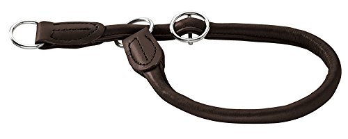 Caballo Collar Round Soft y 50/10 níquel Alce Cuero D-marrón