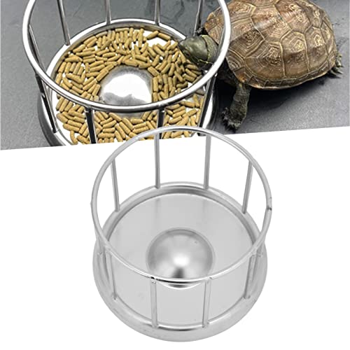 Cait Alimentador de Tortuga de Acero Inoxidable, Lavabo de alimentación de Tortuga de diseño de Columna para el hogar para Tienda de Mascotas M