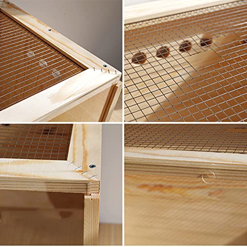 Caja de incubadora de pollos con lámpara de calefacción, casa de madera para animales pequeños, caja de incubadora para calentar pollitos recién nacidos o pájaros enfermos y heridos,60*36*36cm