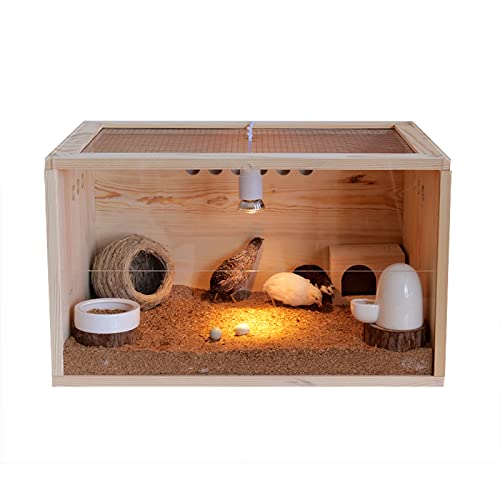 Caja de incubadora de pollos con lámpara de calefacción, casa de madera para animales pequeños, caja de incubadora para calentar pollitos recién nacidos o pájaros enfermos y heridos,60*36*36cm