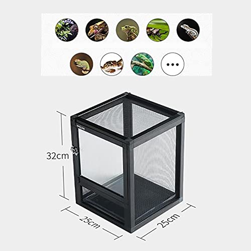 Caja de ventilación arbórea, Tienda de Mascotas, Reloj Corporal Vivo, hábitat de camaleón, cría de Razas, Lagarto, Rana, terrario, Jaula de Reptil Transparente (Size : 25 * 25 * 32cm)