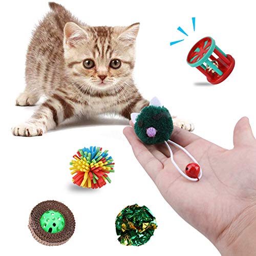 Calcetín navideño para Mascotas, Juguete Interactivo para Masticar QKURT Xmas para Cachorro Gatito - 10 Paquetes