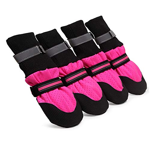 Calcetines Perro Zapatos Zapatos del Cuidado De La Pata, Impermeable Botas Reflectante De La Pata Protector Antideslizante Antideslizantes De La Pata De Los Botines del Protector para El