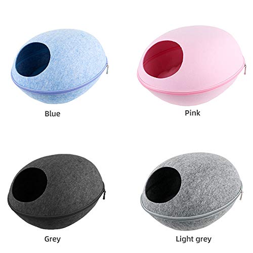 Cama de Gatos Casa de Mascotas Nido Suave Cueva para Animales Domésticos Perros Hechos de Fieltro Natural Jaula para Dormir Descansar (Rosa Adecuado para Gatos de hasta 15 KG)