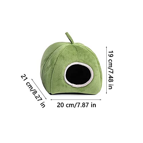 Cama de Hámster, Cama Felpa Hamster, Invierno Cálido para Hamster, Saco de Dormir de Hámster, Felpa Cálida Pequeña Hámster, con Lazo para Colgar, para Hámsters, Chinchillas, Conejillos Indias (Verde)