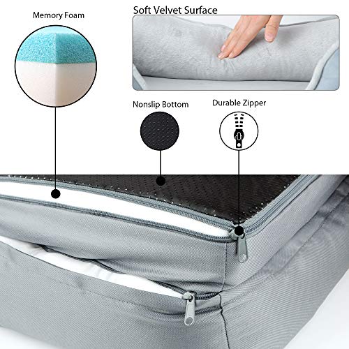 Cama de perro para mascota, cama de espuma viscoelástica para perros grandes, sofá ortopédico impermeable, cama para perro, funda extraíble, lavable, 89 x 56 cm