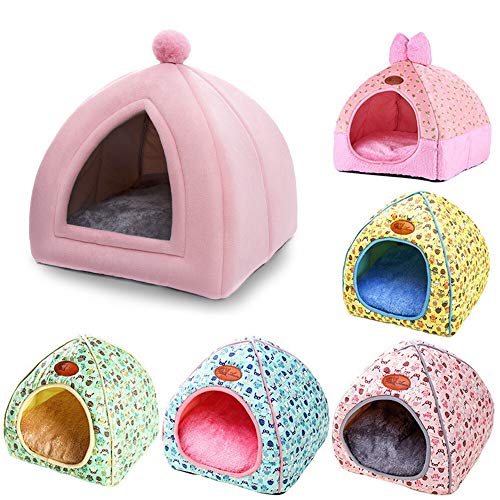 Cama del perro, camas para perros, mediano cama de Cama de mascotas suave, diseño de tiendas de campaña, Casa de gato con un agujero, cálido, portátil, extraíble y lavable, basura para gatos, camada d