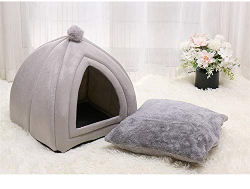 Cama del perro, camas para perros, mediano cama de Cama de mascotas suave, diseño de tiendas de campaña, Casa de gato con un agujero, cálido, portátil, extraíble y lavable, basura para gatos, camada d