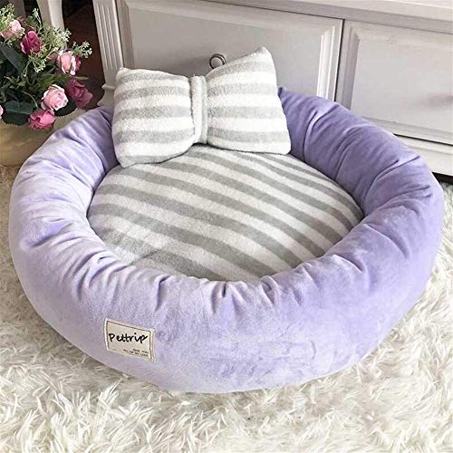 Cama for mascotas Mapa de cama,princesa Kennels,Pajarito de lazo Almohada for perros Redonda Materias de cama,Cuerpo de gato Cálido de invierno Cojín de sofá,for pequeños perros grandes y ropa de cama