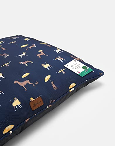 Cama Grande de Lona súper Suave, Lavable a máquina con Funda extraíble, colchón Extra Grueso, Cama para Mascotas, Estampado de Perro Azul Marino, 80 cm (31 Pulgadas)