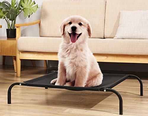 Cama Malla para Perros Gatos,102 X 69 X 20CM, Camas para Domir Relajar Exterior Terraza Jardín Verano de Ventilación… (L, Negro)