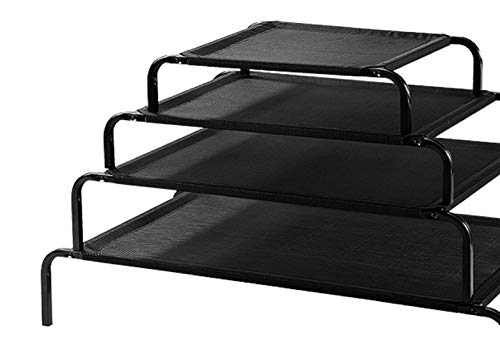 Cama Malla para Perros Gatos,102 X 69 X 20CM, Camas para Domir Relajar Exterior Terraza Jardín Verano de Ventilación… (L, Negro)