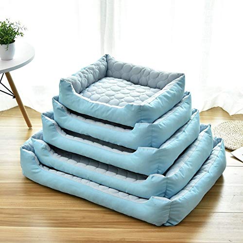 Cama para Mascotas Cama De Gato De Perro De Verano Pet Cool Mat Cold Pet House Cojín para Dormir Cachorro para Colchón Mediano Grande para Enfriador De Perros (Color : Blue, Size : XL 80x60x15cm)