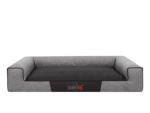 Cama para mascotas, cojín para perros, cama para perros, cojín tumbado, cojín para perros, cama para mascotas, sofá para perros, sofá para perros, colchón: gris ecopiel, XXL – 118 x 78 cm