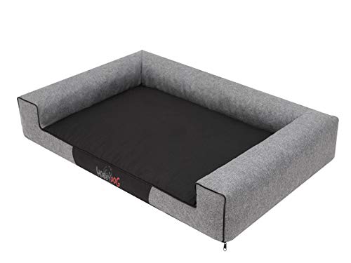 Cama para mascotas, cojín para perros, cama para perros, cojín tumbado, cojín para perros, cama para mascotas, sofá para perros, sofá para perros, colchón: gris ecopiel, XXL – 118 x 78 cm