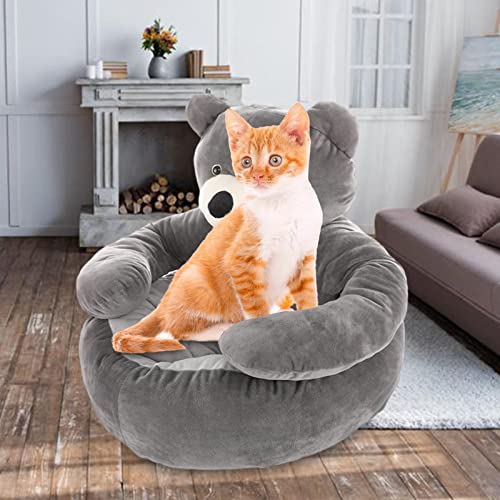 Cama para mascotas súper suave, cálido invierno lindo oso abrazo gato colchoneta para dormir, felpa grande cachorro perros cojín sofá comodidad suministros para mascotas para gatos pequeños Augneveres