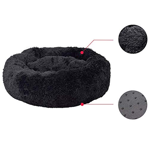 Cama para Perros Cama para Gatos Donut, Cama De Piel Sintética para Mascotas, Abrazador De Donas Que Se Calienta Automáticamente, Cómodas Camas Redondas De Felpa para Perros Y Gatos Grandes Y Median