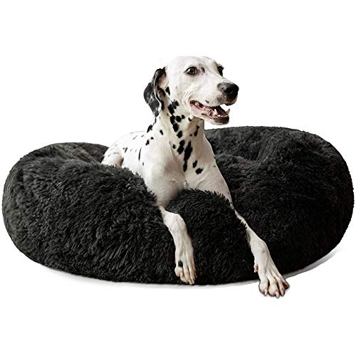 Cama para Perros Cama para Gatos Donut, Cama De Piel Sintética para Mascotas, Abrazador De Donas Que Se Calienta Automáticamente, Cómodas Camas Redondas De Felpa para Perros Y Gatos Grandes Y Median