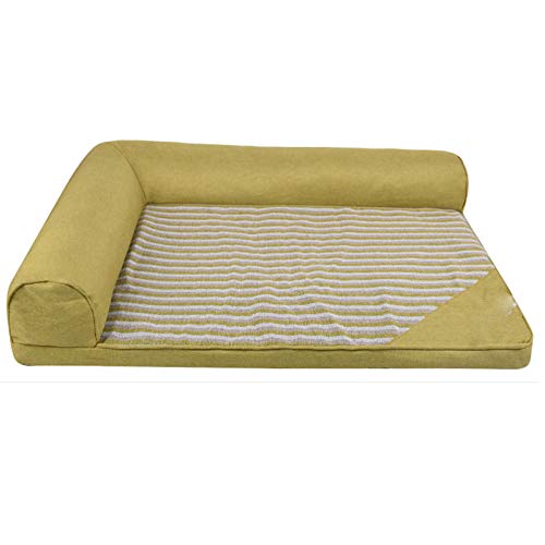 Cama Para Perros Con Sofá Ortopédico Para Mascotas,Colchón Ergonómico De Contorno,Cama Para Mascotas Chaise En Forma De L,Calmando La Alfombra De Caja De Donuts Para Perros Y Gatos-C 73x60cm(29x24inch