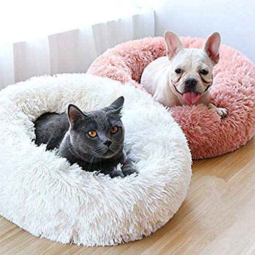 Cama Para Perros De Felpa, Cama Rectangular Para Mascotas Para Gatos Y Perros, Ropa De Cama Para Mascotas Con Forma De Rosquilla De Felpa Suave Para El Invierno, Para Dormir, Cálida, Redonda, Mullid