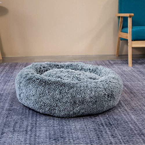 Cama para Perros De Felpa Suave, Cama Larga Y Cómoda, Que Se Calienta Y Se Calienta Automáticamente para Gatos Y Perros, Anti-ansiedad, Peluda, Relajante, Esponjosa, Lavable, Cama De Donas para Masc