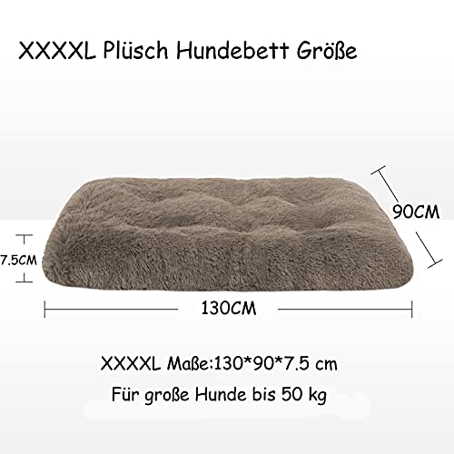 Cama para perros de peluche, cojín para perros y cama cuadrada para perros, lavable, antideslizante, cama para mascotas adecuada (4XL, caqui)