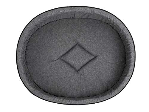 Cama para perros, gatos y mascotas, cojín redondo para perros, colchón para perros, cama para animales, sofá para perros, colchón, gris ecopiel, R9 - 87 x 74 cm