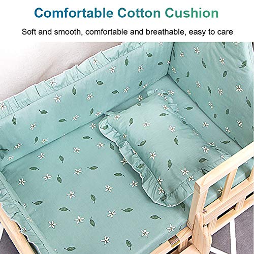 Cama para Perros Madera Elevado Sofá Cama para Perros, Cama Robusta para Mascotas con Diseño ortopédico del Marco de Madera, Colchón Verde Lavable (Color : Style 2, Size : S 60×38×34cm)