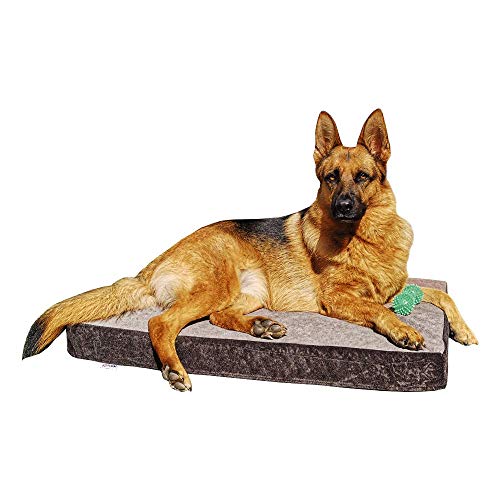 Cama para Perros Ortopédica Grande | Funda y Núcleo 100% Lavable | Antibacteriano | Tejido Especial para Mascotas | 90 x 60 x 9 cm (70x50x9cm)