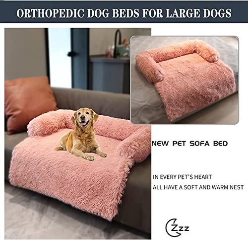 Cama para Perros para Perros Grandes, Perros Pequeños, Sofá Sofá Protección, Peluche, Esponjosa, Transpirable, Cama De Gato, Sofá De Perro Durable De Invierno Cálido, Lav(Size:S,Color:Rosa)