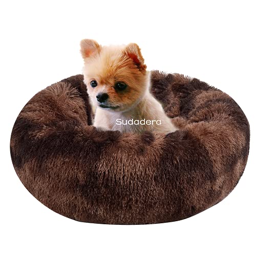 Cama para perros pequeños, gatos, sofá, cama redonda para perros, suave y cálida, de felpa, para gatos pequeños y perros