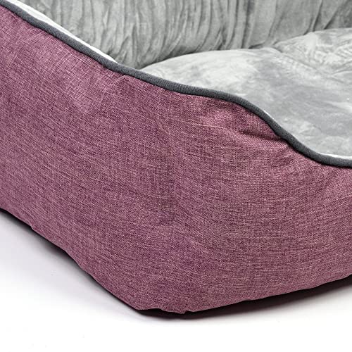 Cama para Perros Super Cómoda Cama para Mascotas con Suave Cama de Perros y Gatos Alfombra para Mascotas (68*50*21cm, Rojo)