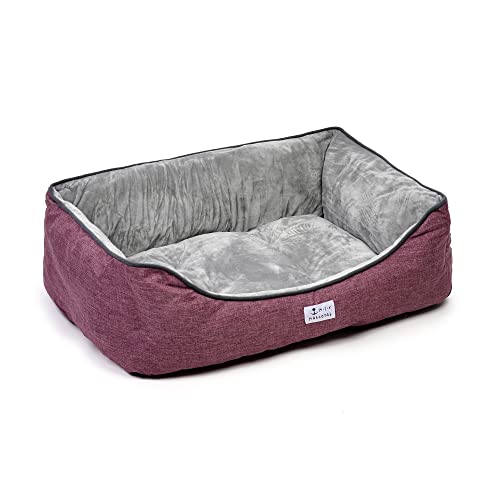 Cama para Perros Super Cómoda Cama para Mascotas con Suave Cama de Perros y Gatos Alfombra para Mascotas (68*50*21cm, Rojo)