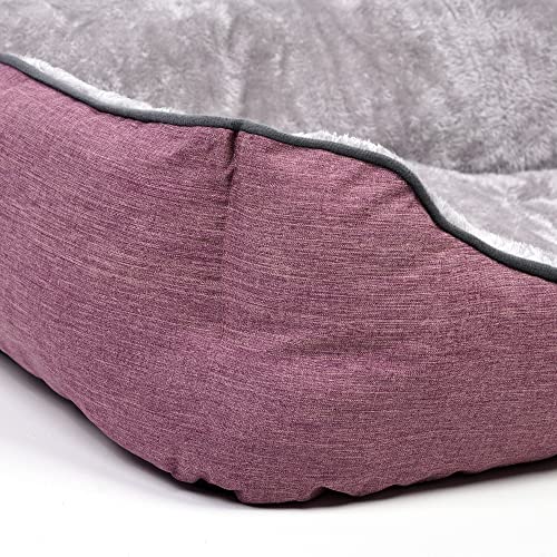 Cama para Perros Super Cómoda Cama para Mascotas con Suave Cama de Perros y Gatos Alfombra para Mascotas (Rojo, 88*65*23cm)